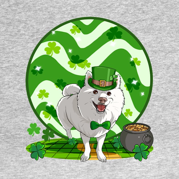 American Eskimo Dog St Patricks Day Leprechaun by Noseking